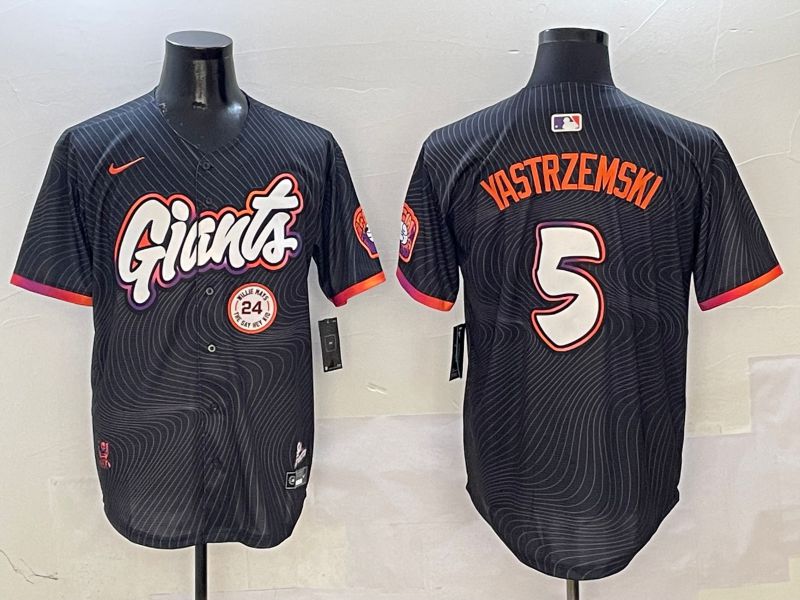 Men San Francisco Giants #5 Yastrzemski Black Second generation Joint Name Nike 2025 MLB Jersey style 3
